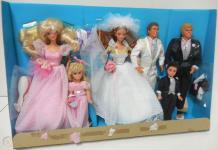 Mattel - Barbie - Midge Wedding Party Gift Set: Barbie (Bridesmaid), Kelly (Flower Girl), Midge (Bride), Alan (Groom), Todd (Ring Bearer), Ken (Best Man) - кукла